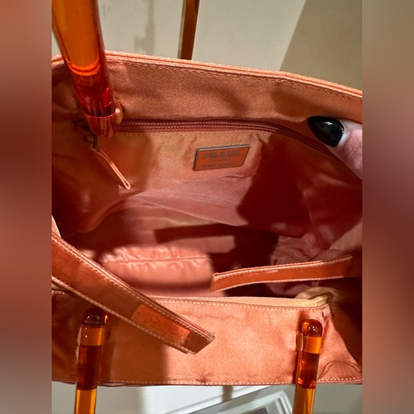 Prada Raso (Orange) Plex Tote w/card - Picture 2 of 16